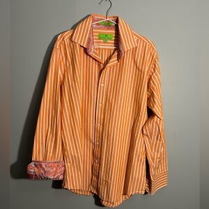 Orange Striped Men's Shirt Bristol & Bull